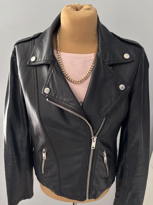 Damska kurtka skórzana czarna ramoneska w r.M
