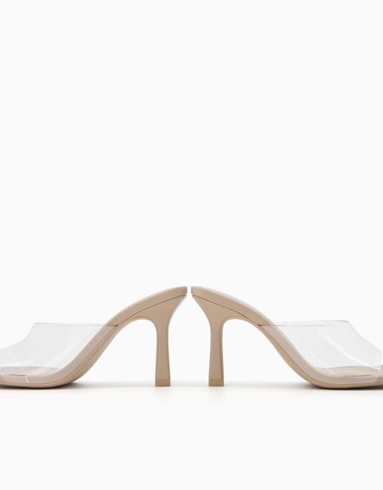 Mules em vinil transparentes da Bershka