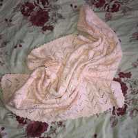 Детский плед ручной работы, вязанный пледик, одеялко, покрывало