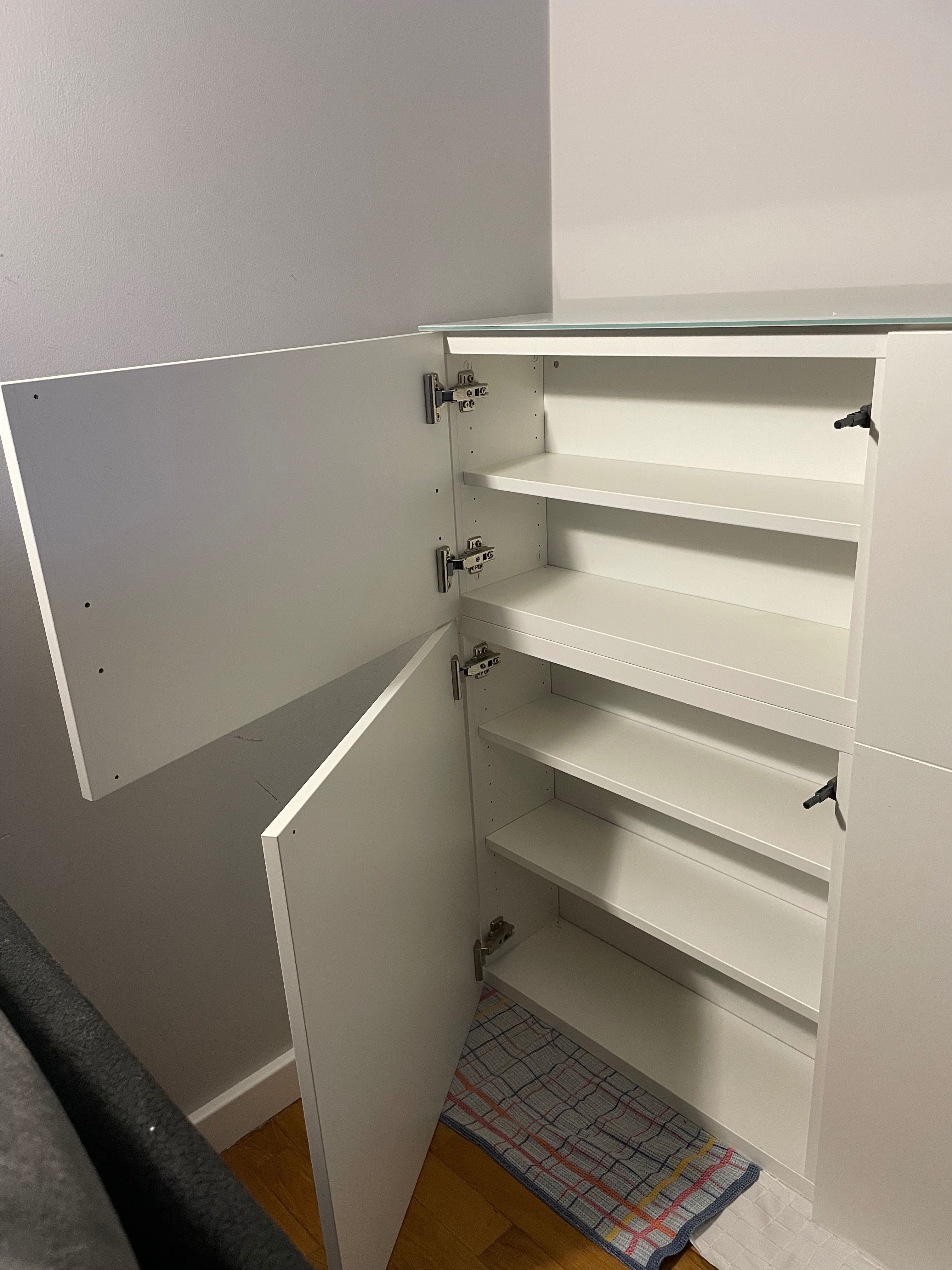 Módulo de 2 Estante Ikea BESTÅ c/porta branca, 60x22x64 + 60x22x38 cm