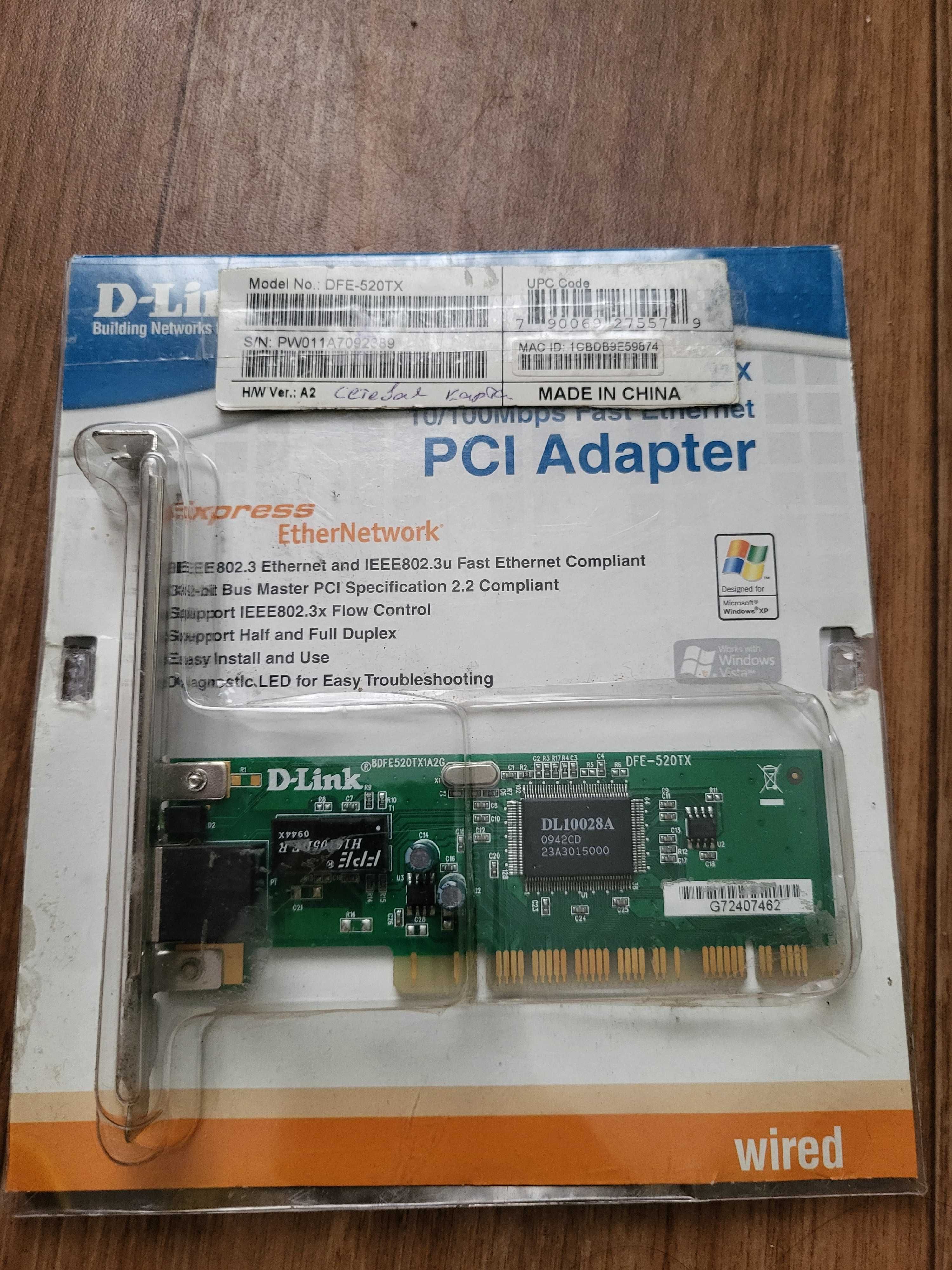 Мережева картка, Сетевая плата D-Link DFE-520TX