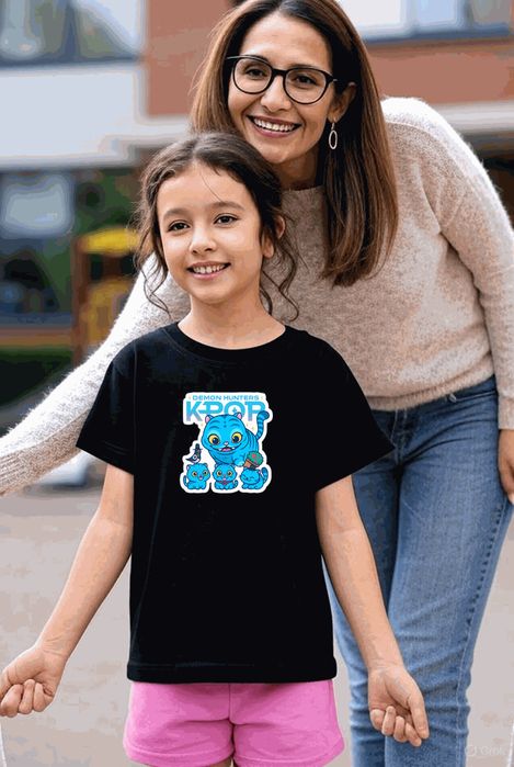 Koszulka dziecięca czarna K-Pop Hunter: demon hunters kpop, koty 116