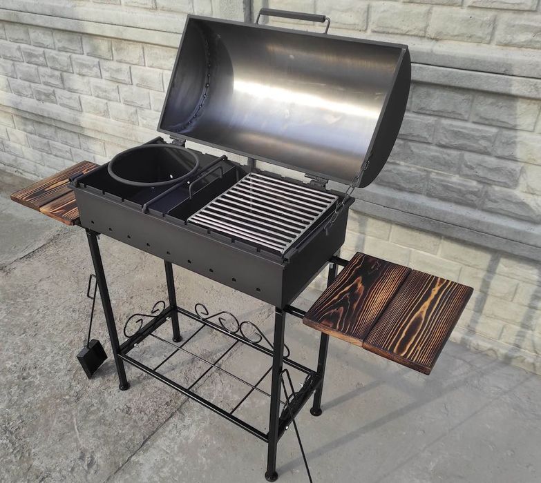 АКЦІЯ -18%! 67см! Стаціонарний Мангал Барбекю з Кришкою |ТЕПЛО В ХАТІ