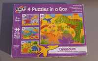 4x Puzzle dinozaury 3+