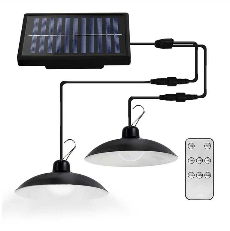 ZESTAW 2 x ŻYRANDOL Wisząca LAMPA Solarna LED + Pilot