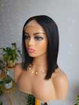 Peruka z włosów naturalnych lace front Monika czarne włosy