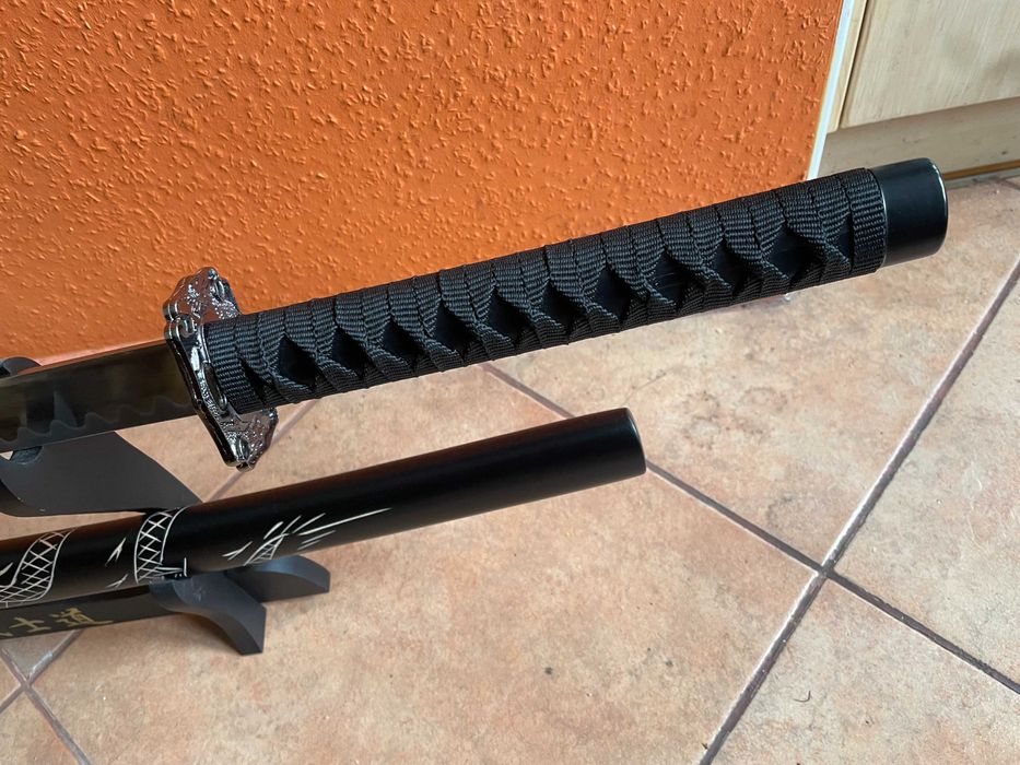 MIECZ katana z pochwą CZARNY SMOK + stojak HKS001-1