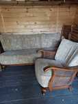 Zestaw mebli art deco vintage - sofa i 2 fotele z pleckonką