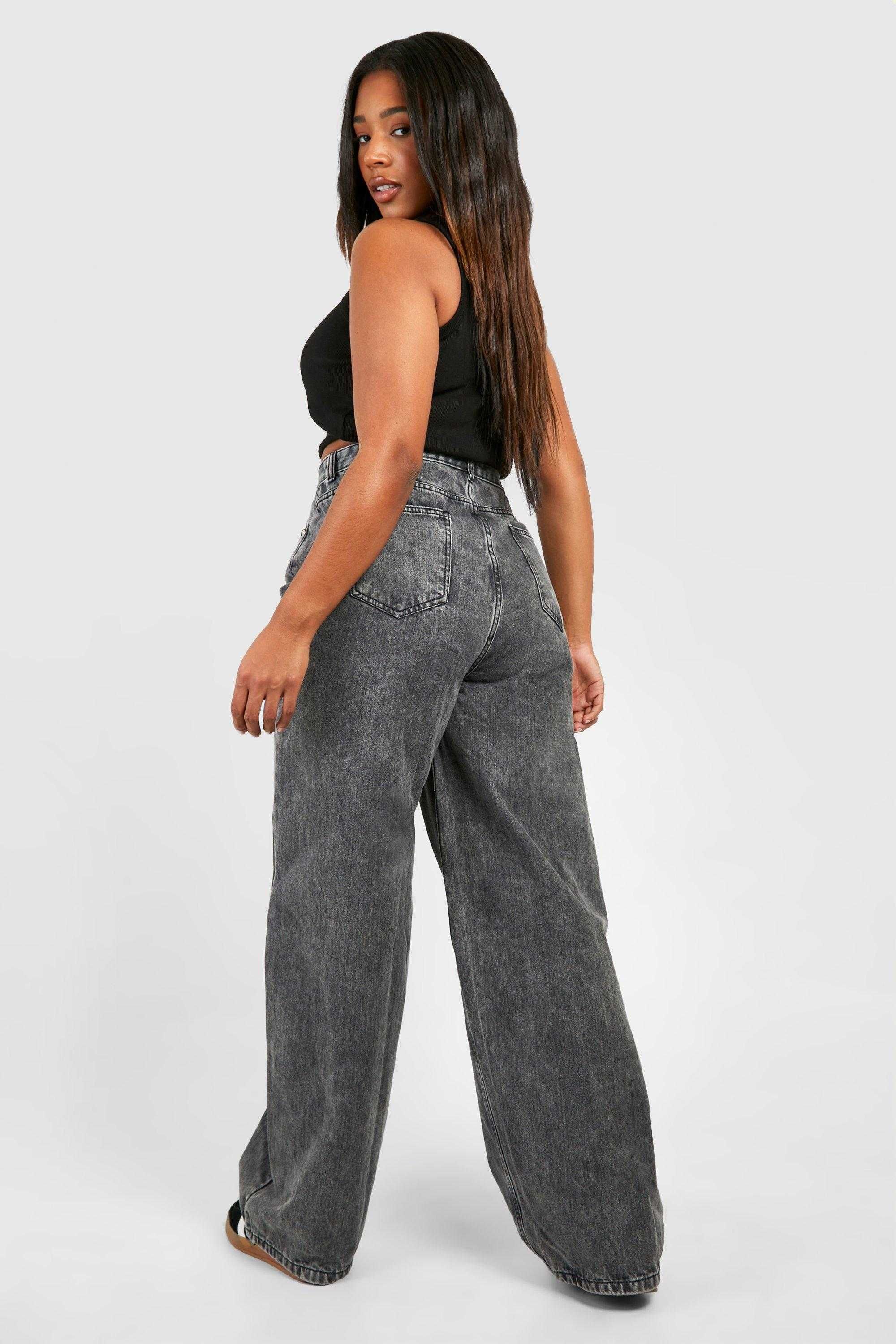Джинсы Boohoo -Plus Baggy Straight Leg Denim Jean в большом  размере!