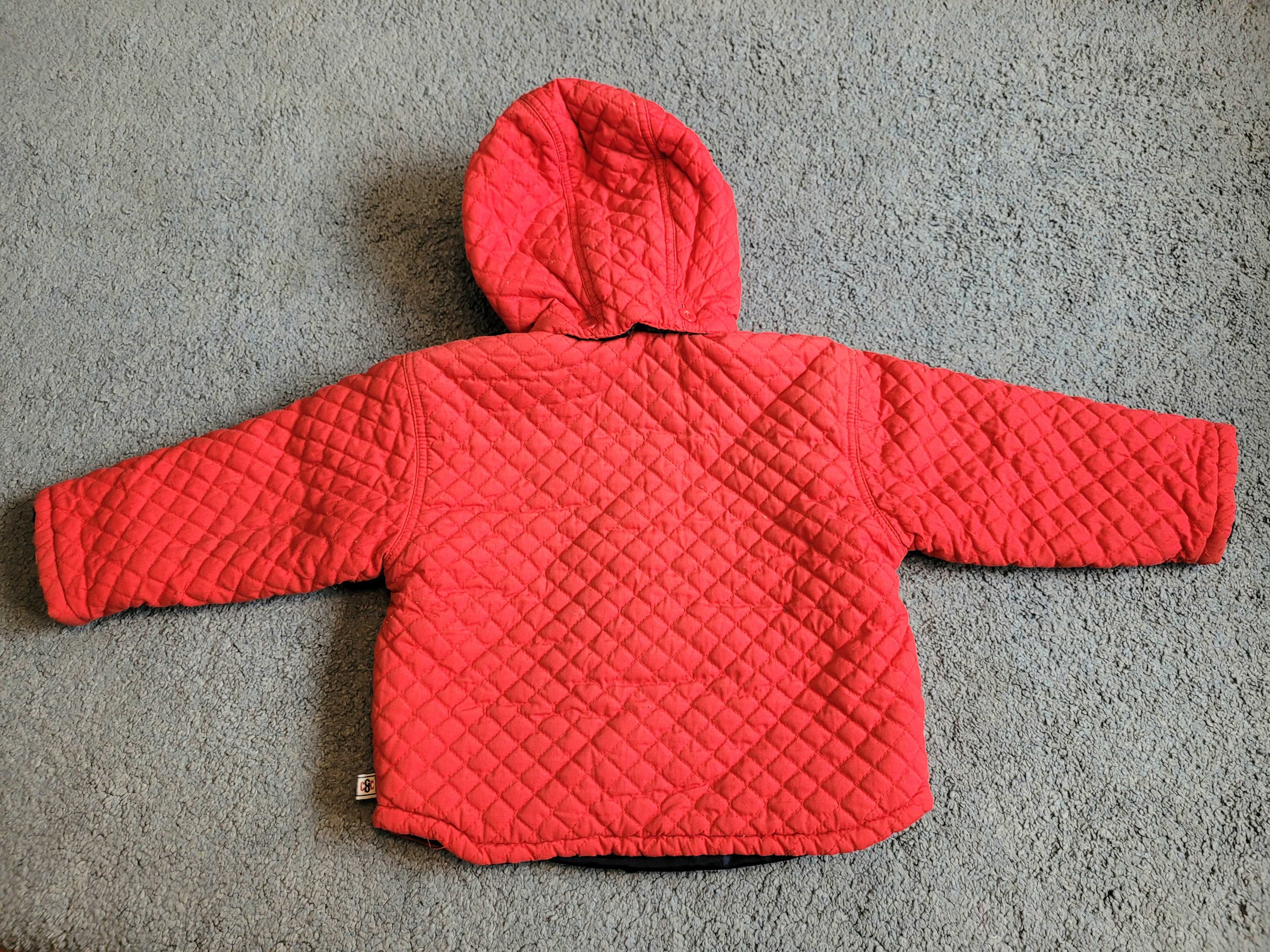 Czerwona, zimowa kurtka dla dziewczynki