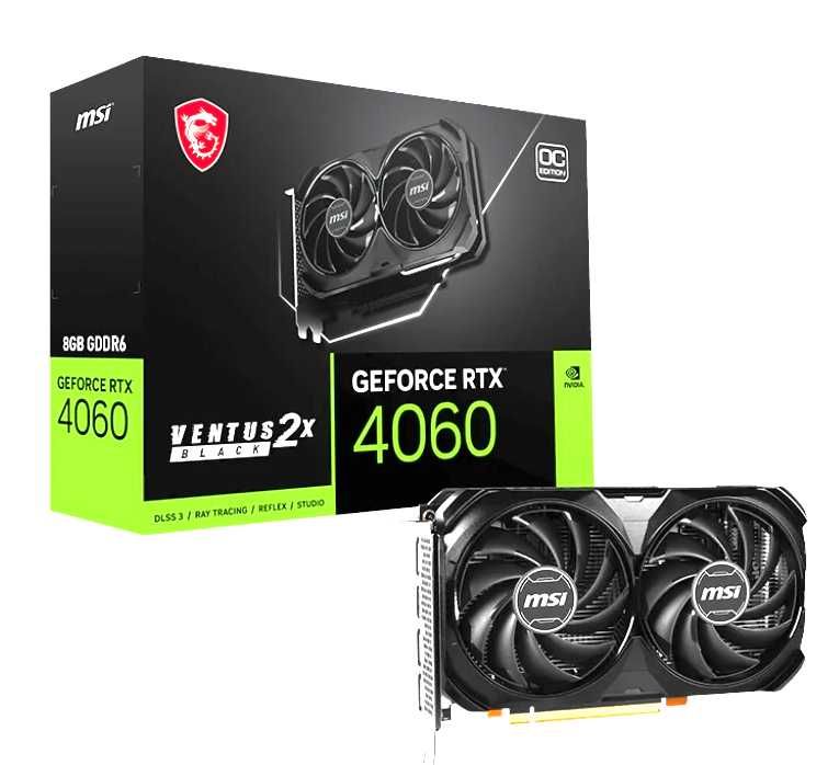 Placa de vídeo MSI NVIDIA RTX 4060 VENTUS 2X BLACK 8G OC