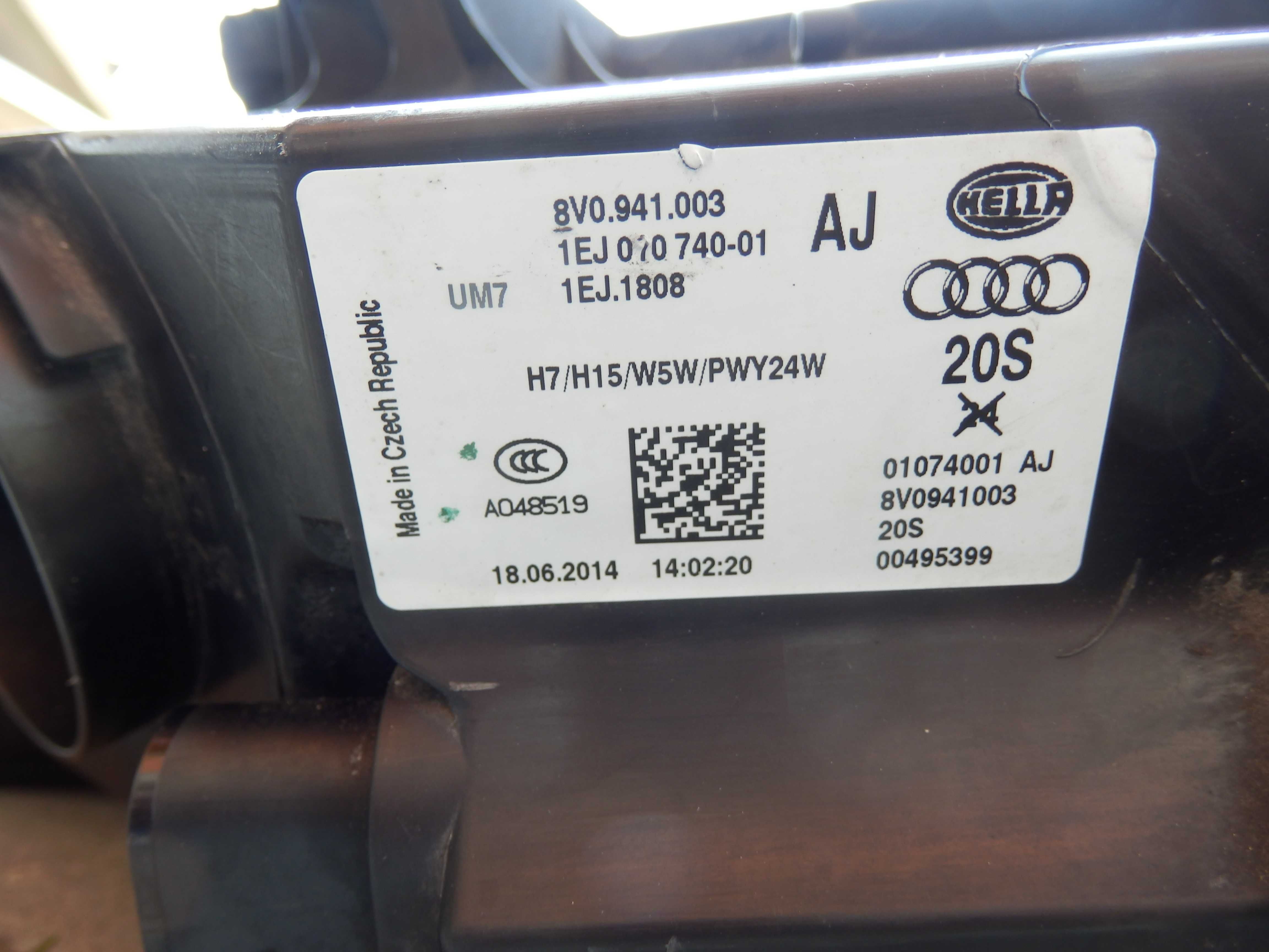 Audi A3 8V Lampa Lewa Przód Zwykła H7 H15  EU