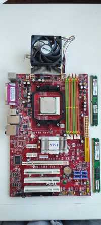 Материнська плата MSI K9N NeoV2,  з процесором AMD Athlon 64 X2 та ОЗУ