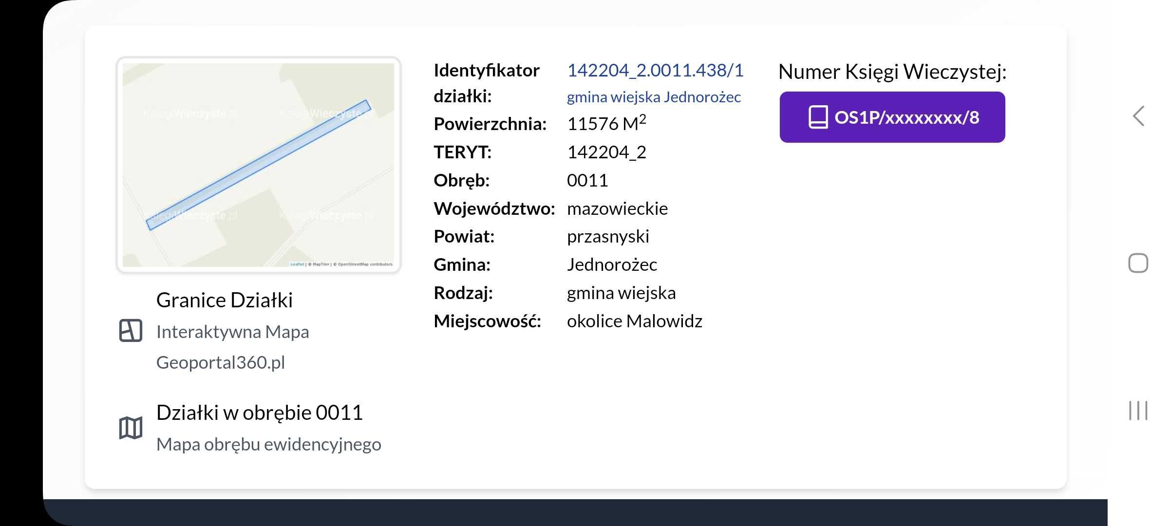 Sprzedam las z działką 11576 m2