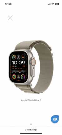 Nowy Apple Watch Ultra 2 49mm Olive alpine loop