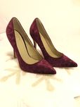szpilki deezee 38 velvet wine bordo welur