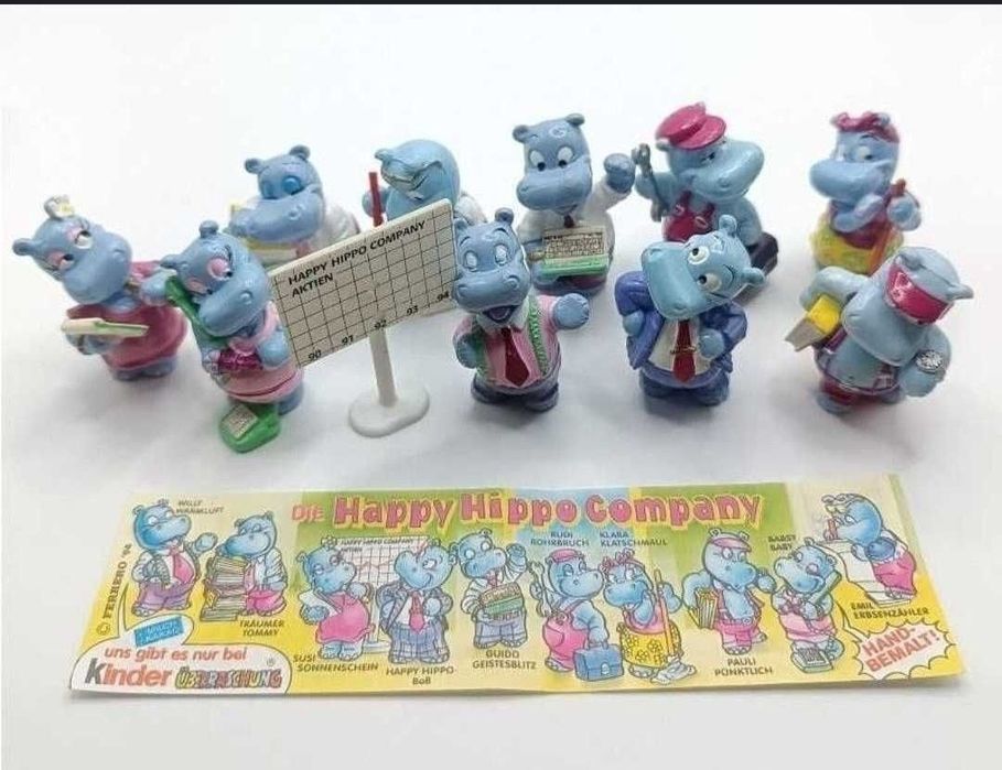 Hipopotamy biurowe figurki Kinder niespodzianka 1