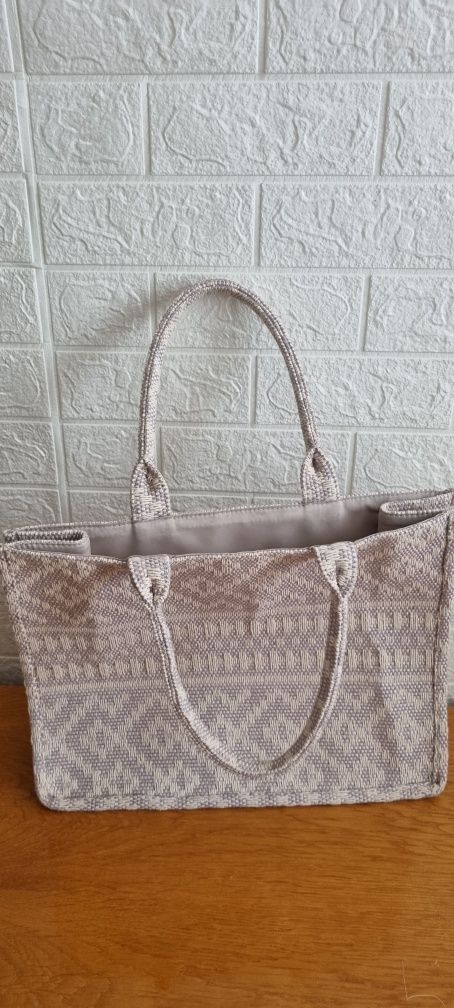 Torebka torba h&m a4 żakardowa tkanina