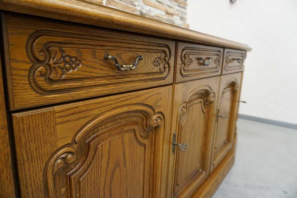 Komoda Dębowa 5 Drzwiowa Długa szer. 222 cm   ( p-1287 )