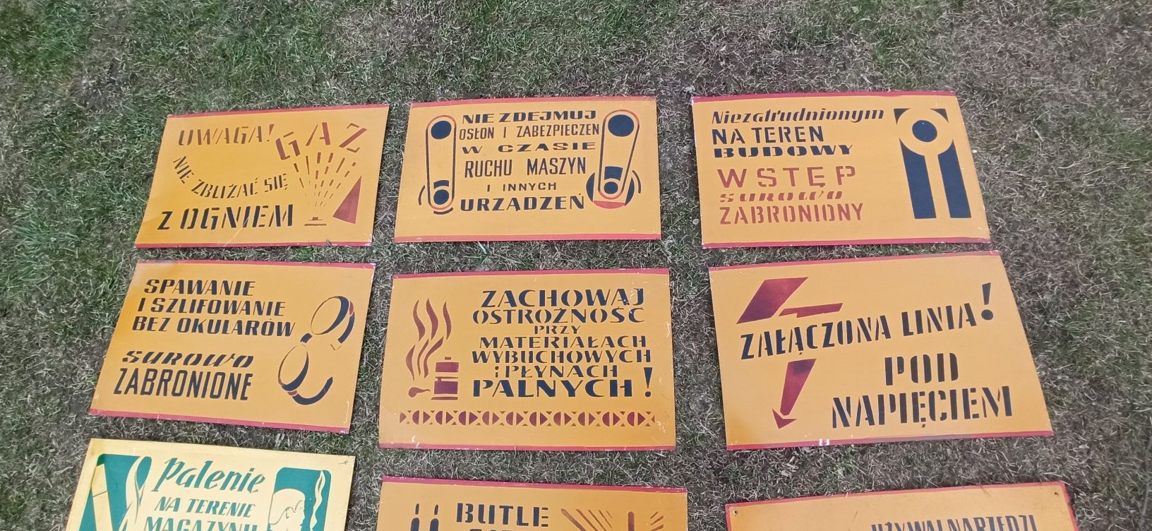 Stare metalowe tablice  informacyjne PRL oryginał.