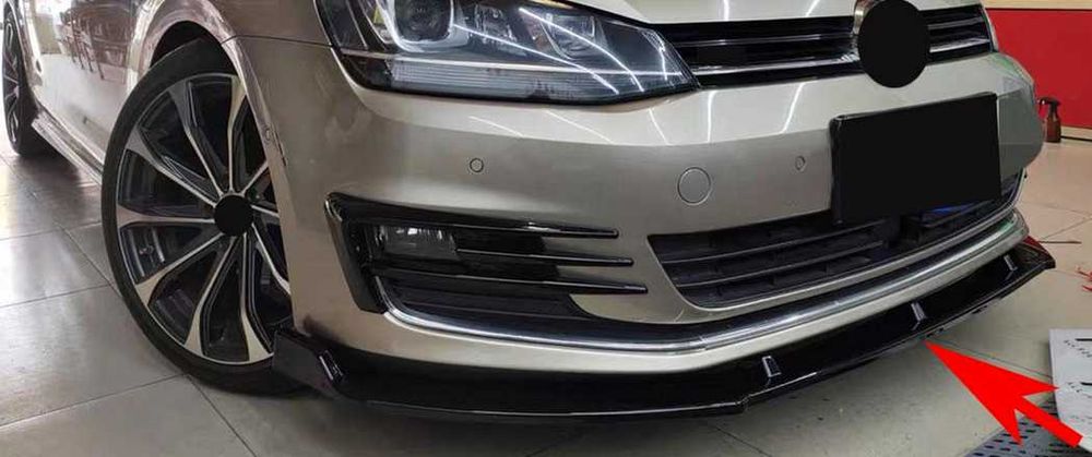 Lip Frontal Volkswagen Golf 7 GTI GTD VW MK7 aileron 2013 a 2017 Preto