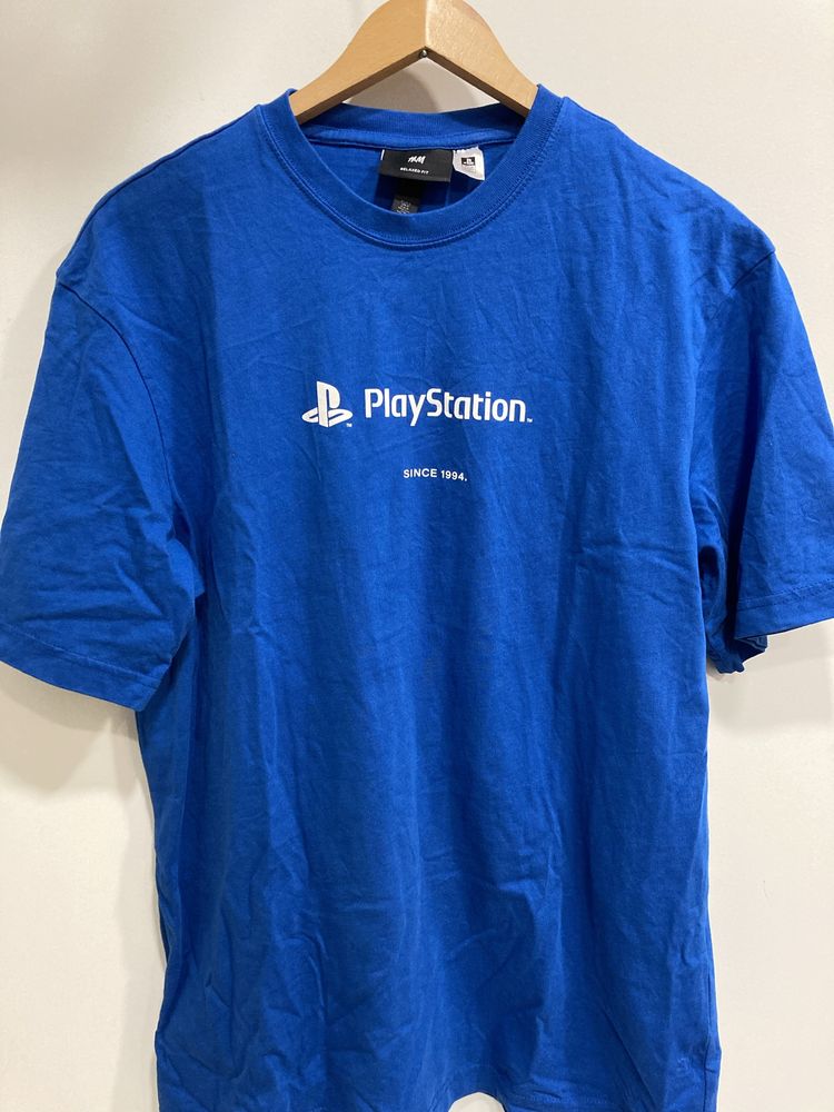 Niebieski T-shirt H&M PlayStation +gratis