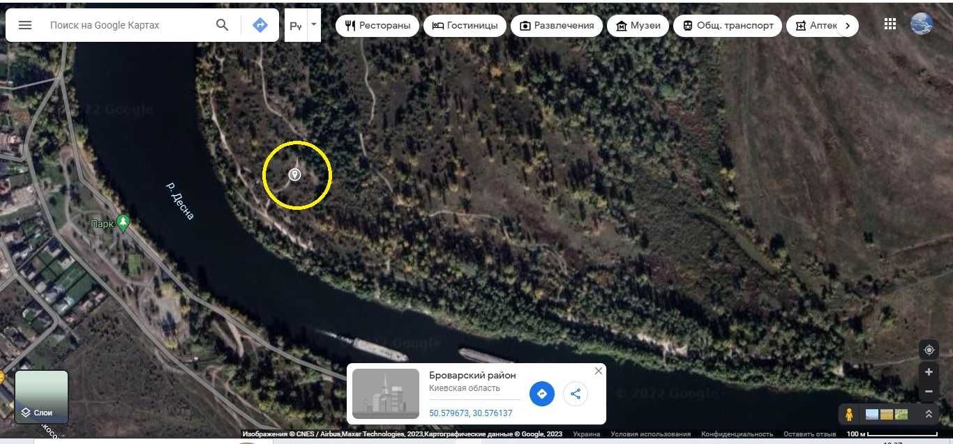 Участок у воды 10 сот берег реки Десна, озеро, лес, Киев 10км