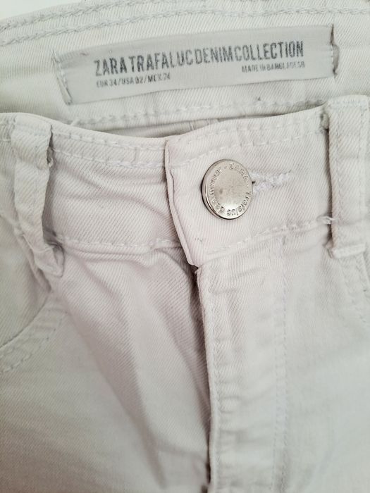 Białe spodnie damskie rurki zara rozmiar 34