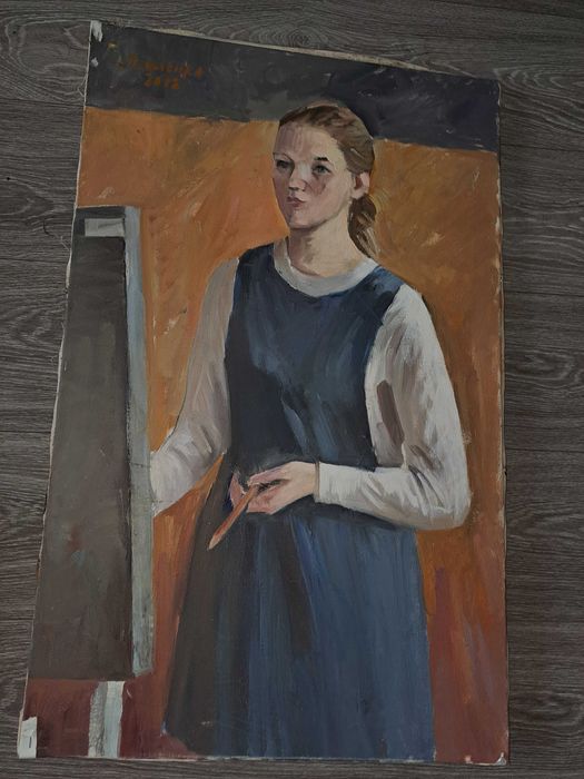 Картина холст Девушка художница 50на80см