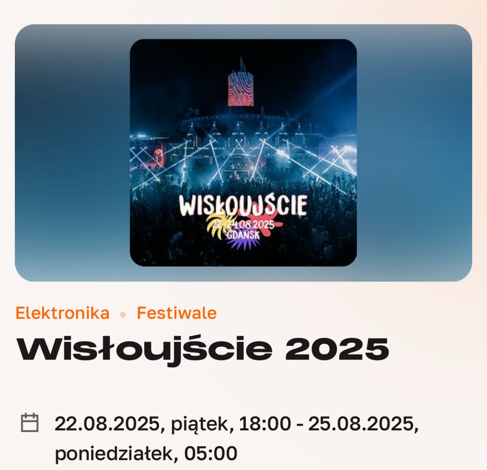 Bilet niedziela WISŁOUJŚCIE Gdansk