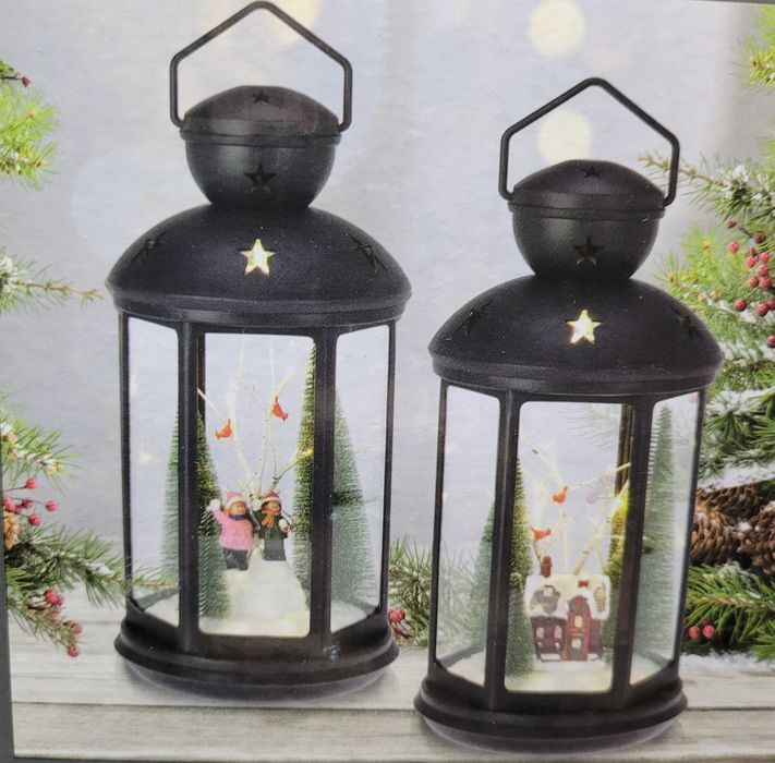 Lampion świąteczny z oświetleniem LED 42 x 21 cm Boże Narodzenie