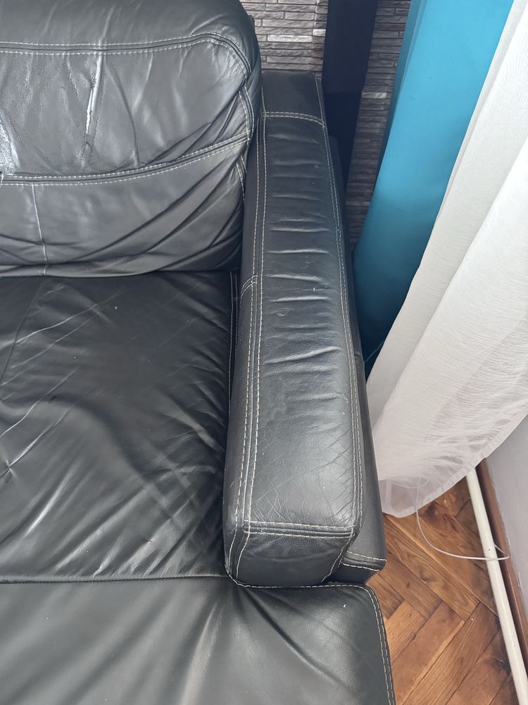 Sofa ,narożnik skorzany czarny