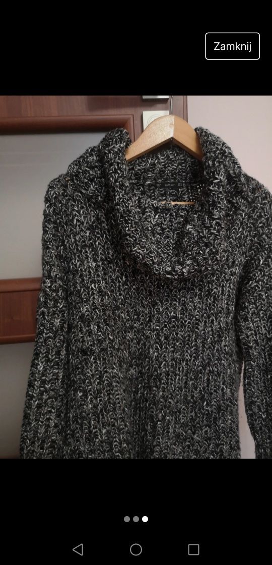 Zara sweter golf dłuższy oversize s xs