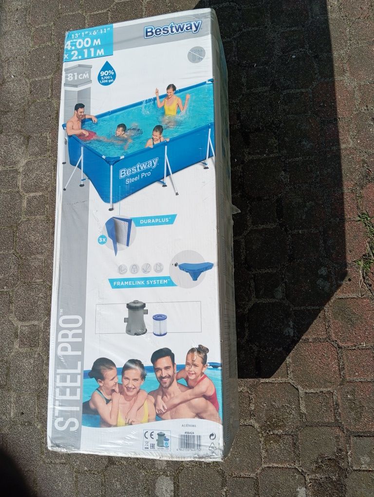 Basen stelażowy prostokątny Bestway 400 x 211 cm