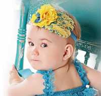 Детская повязка из перьев украинские цвета для девочки ретро