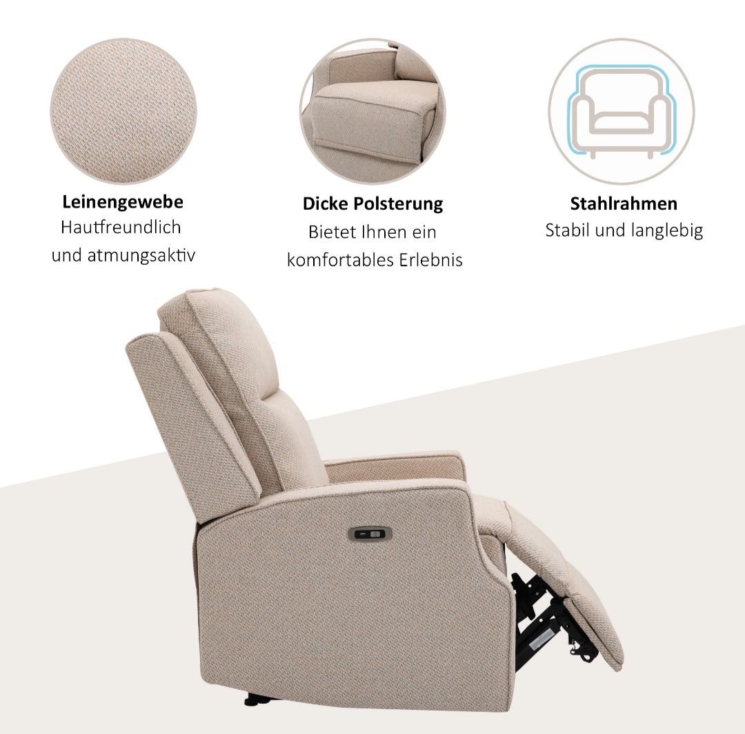 Fotel relaksacyjny fotel rozkładany fotel TV zero wall odchylany o 150