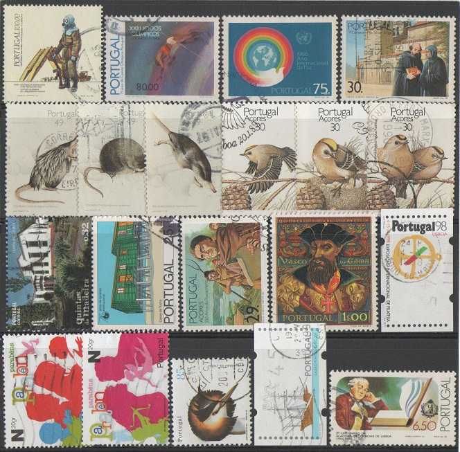 Filatelia; 81 selos novos e usados de Portugal