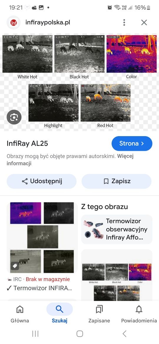Termowizja INFIRAY AFFO AL 25 na Gwaranji