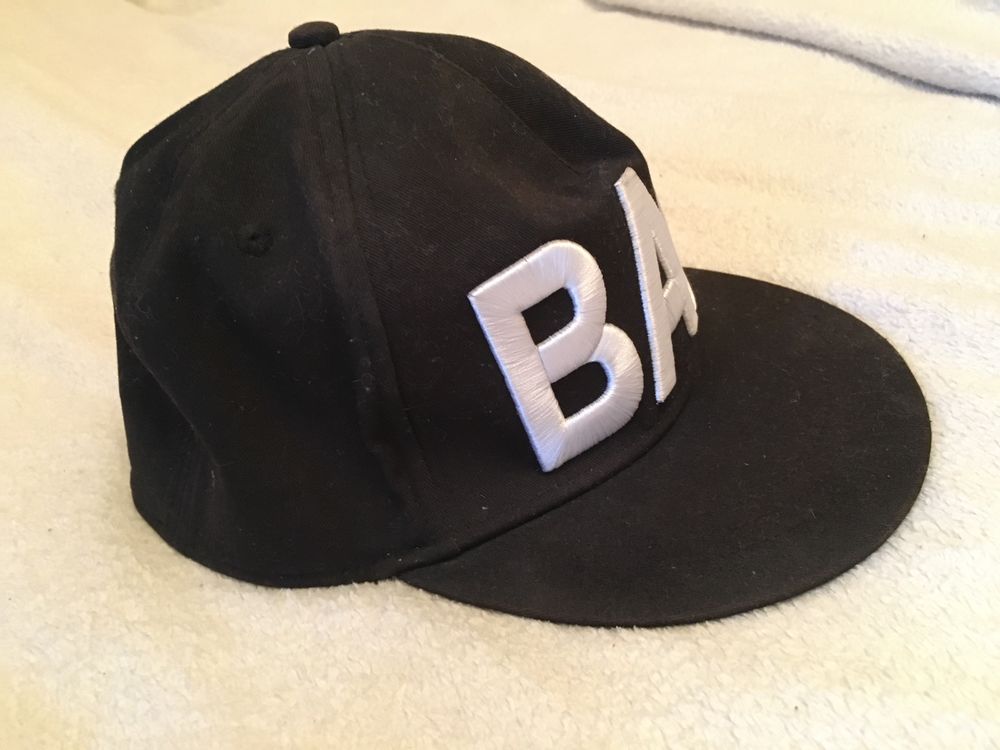 Czapka czapeczka full cap z prostym daszkiem czarna nowa BAD napis M
