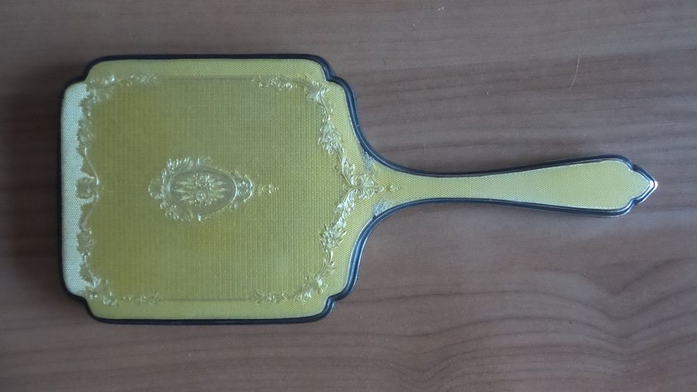 Conjunto de espelho e duas escovas em prata