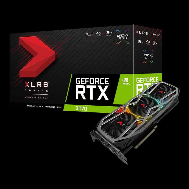 Гарантія! RTX 3070 8GB PNY XLR8 Gaming EPIC-X RGB ігрова відеокарта пк