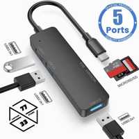 HUB Концентратор USB Type C Adapter 5 in 1 адаптер 5 в 1 - store 7733