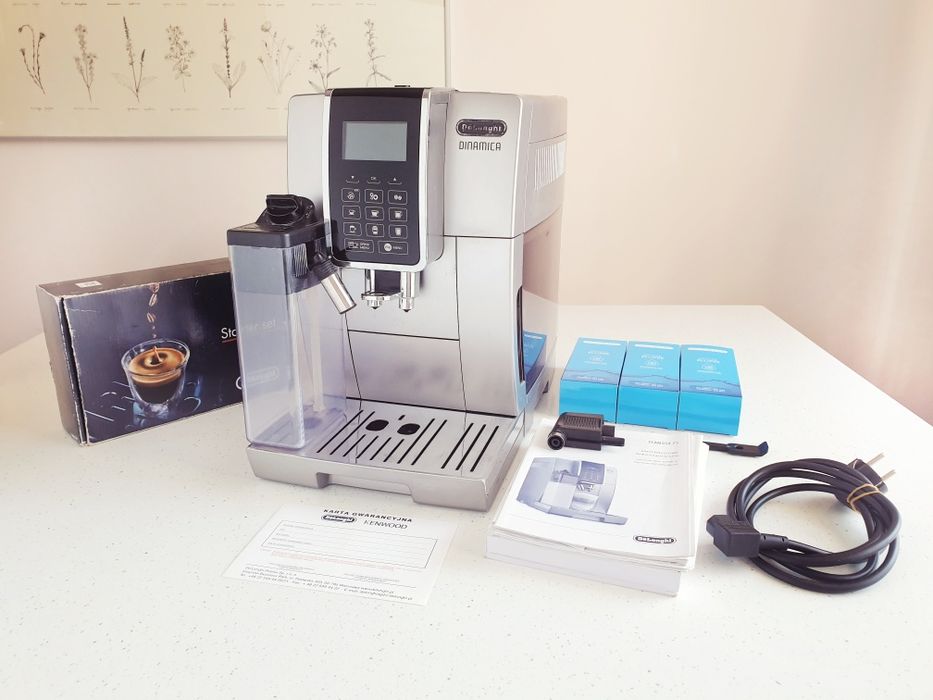 Ekspres do kawy De Longhi Dinamica Ecam 35X.75 zestaw fabryczny filtry
