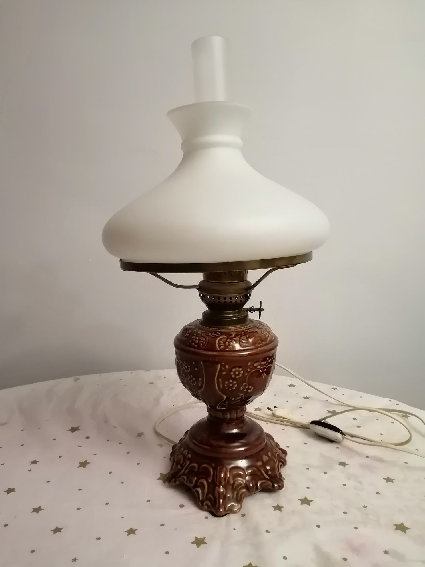 Stara porcelanowa lampa PRL