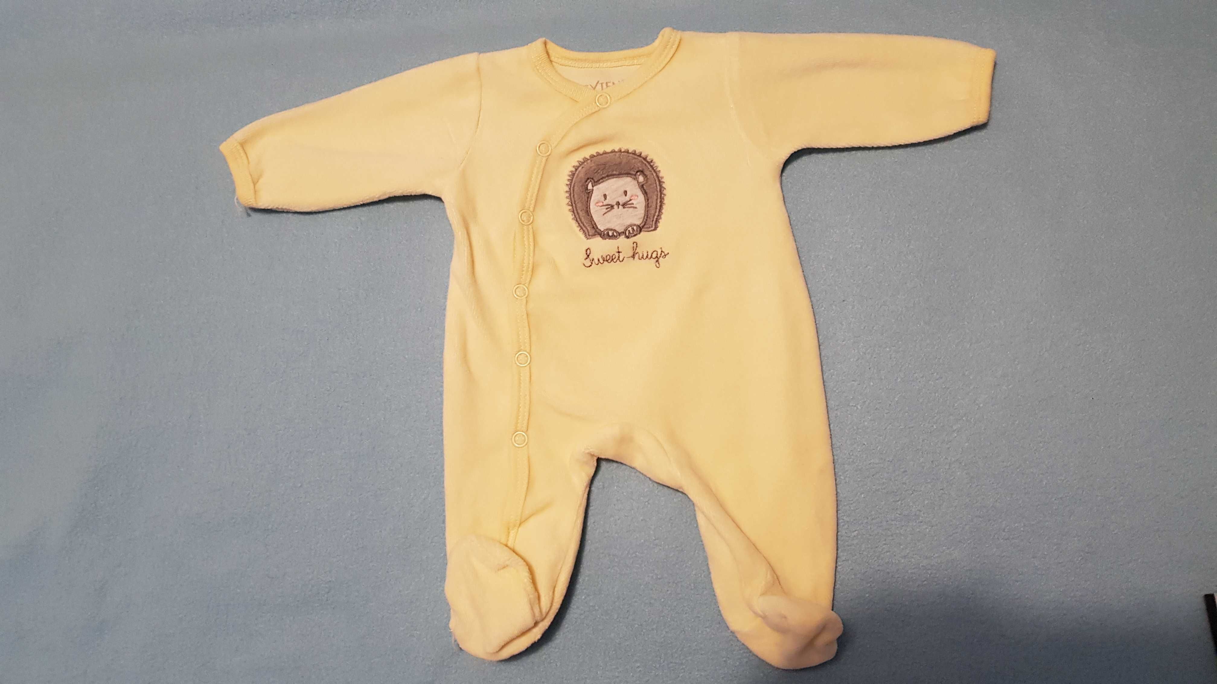 piżama pajac 50cm wcześniak noworodek okazja welurowa