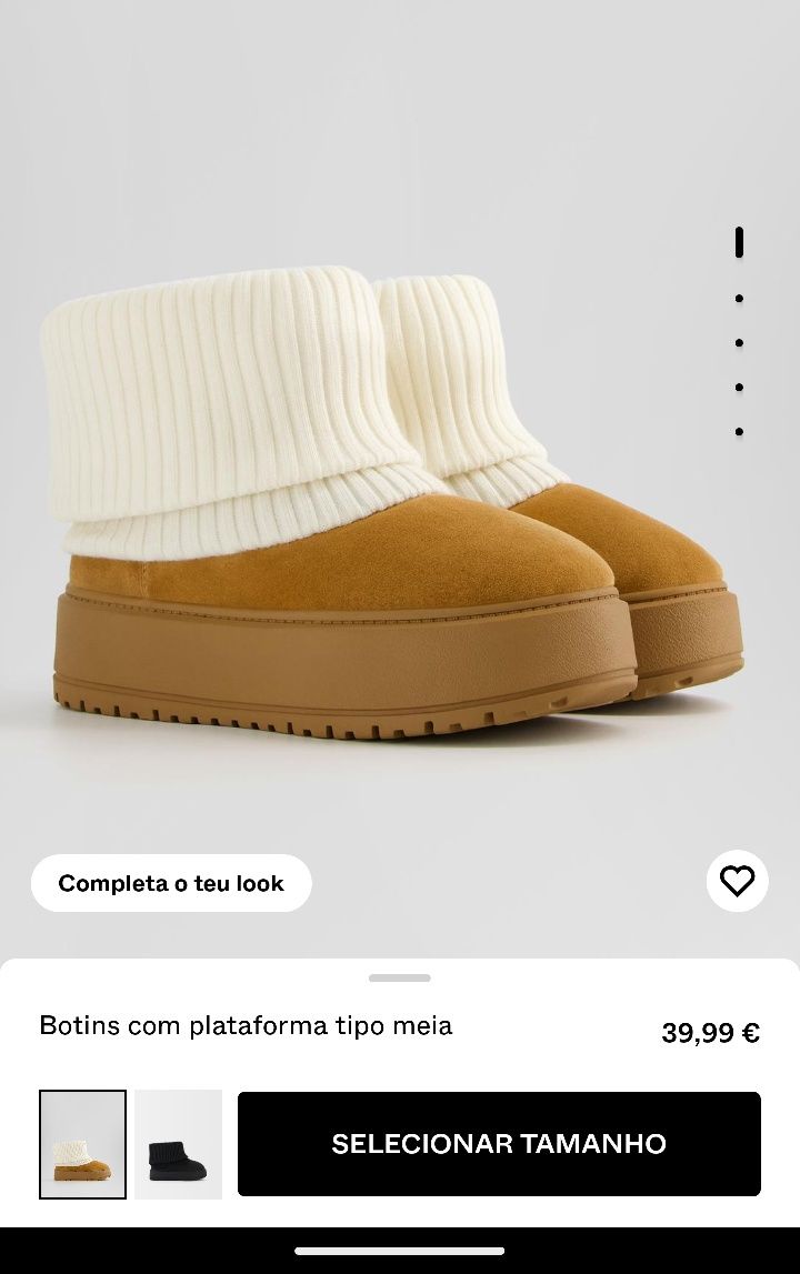 Botas Bershka com plataforma e tipo meia - 37, camel, COMO NOVOS