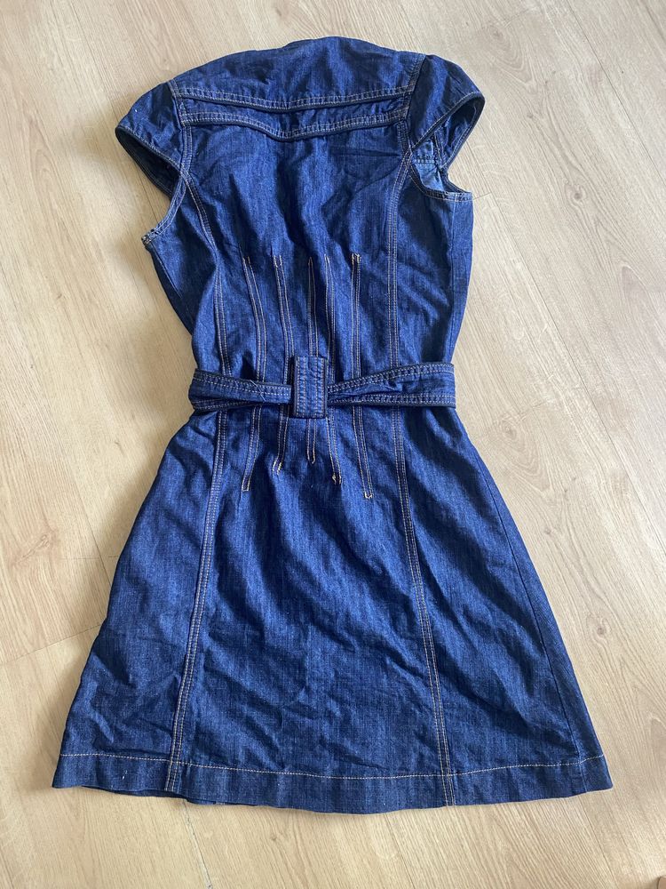 Jeansowa sukienka szmizjerka Orsay 34/xs pasek guziki