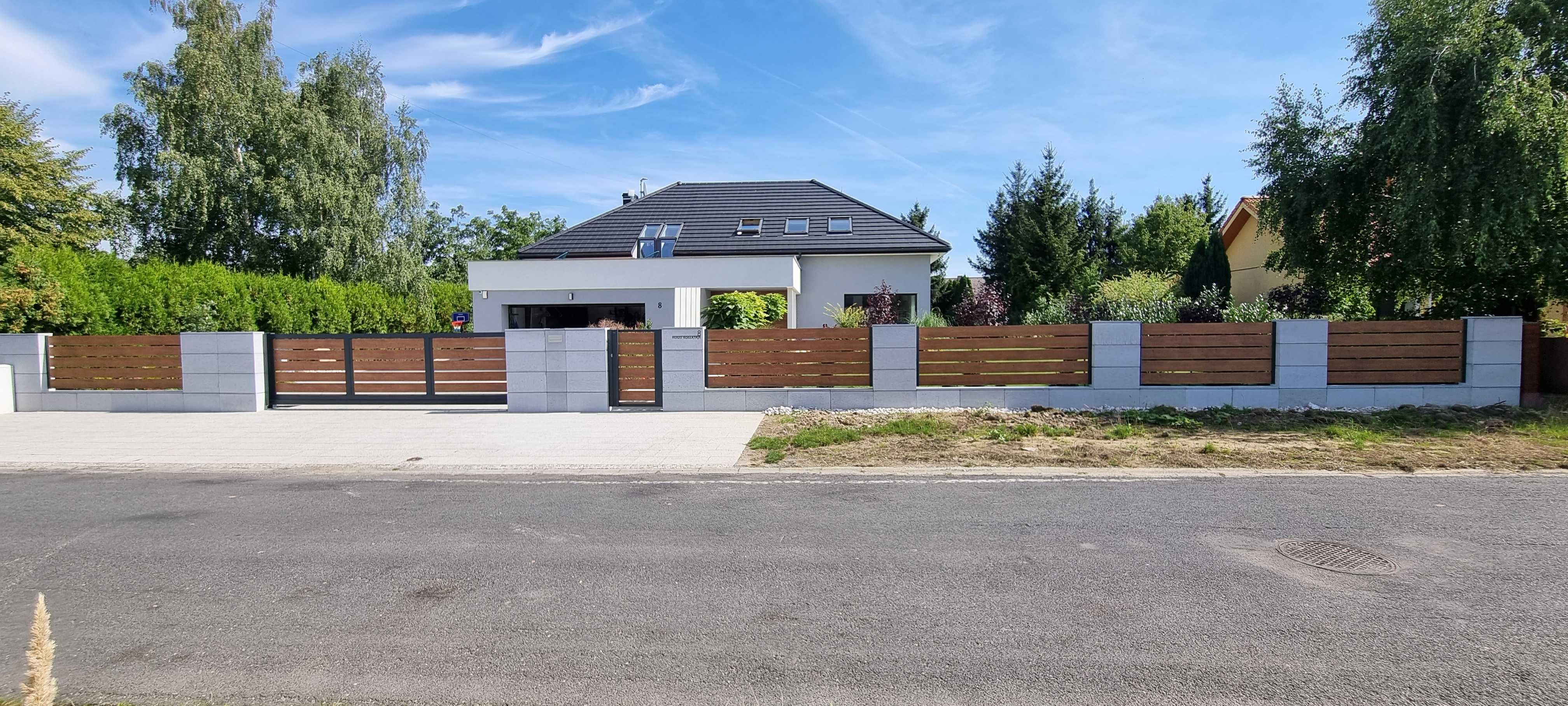 Ogrodzenie płot brama przesuwna skrzydłowa wjazdowa aluminium RAL