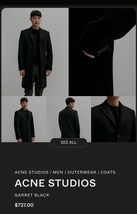 Пальто Чоловіче Acne Studios Оригінал