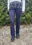spodnie jeansy custom spirale y2k szerokie dzwony boot cut alternative